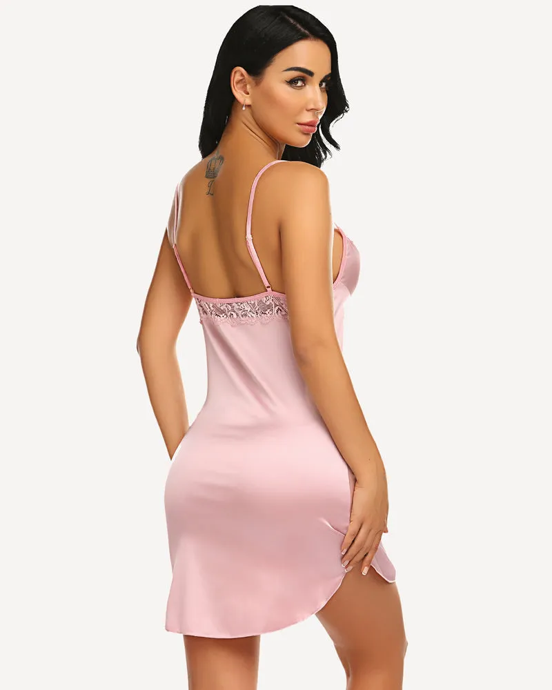 Satin Lace Mini Full Slip Sleepdress