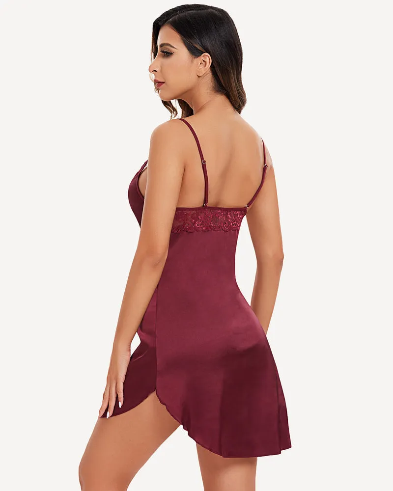 Satin Lace Mini Full Slip Sleepdress
