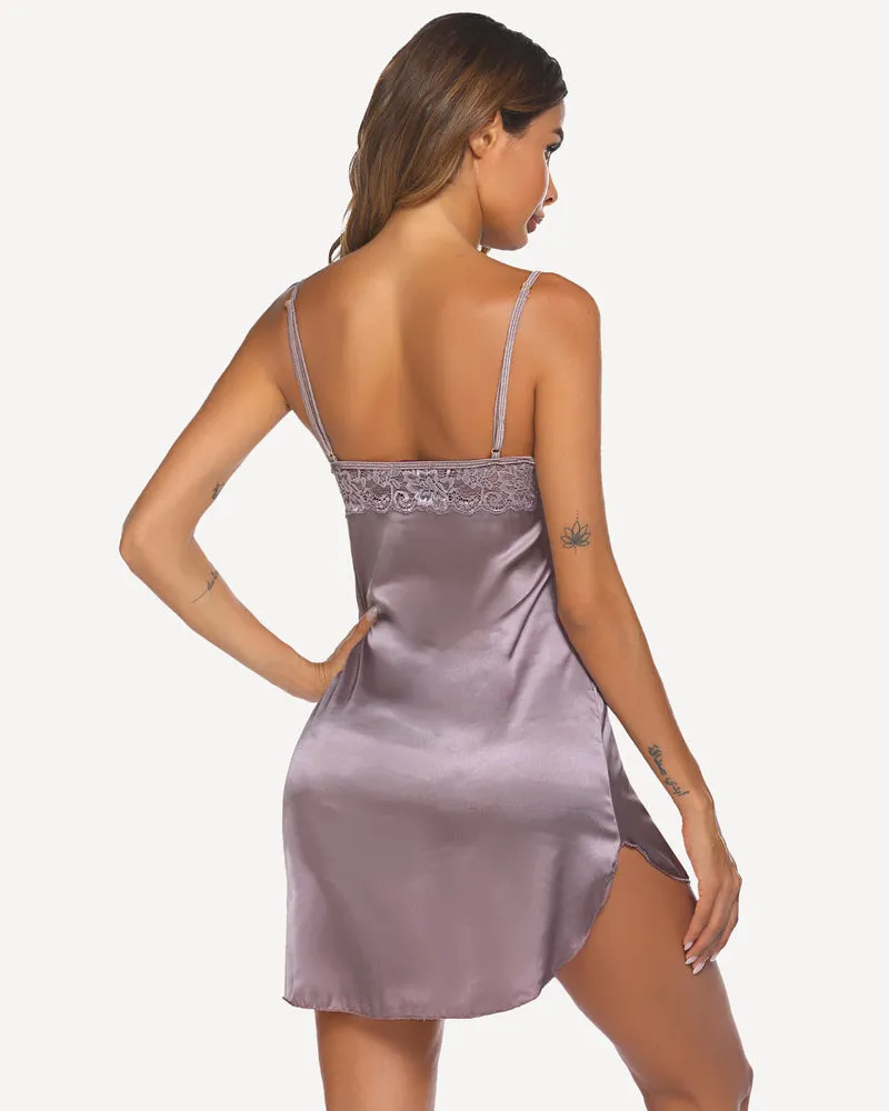 Satin Lace Mini Full Slip Sleepdress