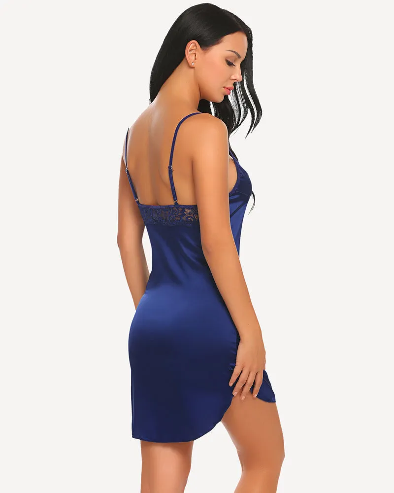 Satin Lace Mini Full Slip Sleepdress