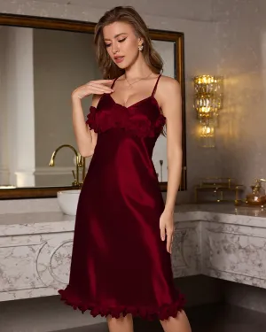 Satin Lace Patchwork Nightdress