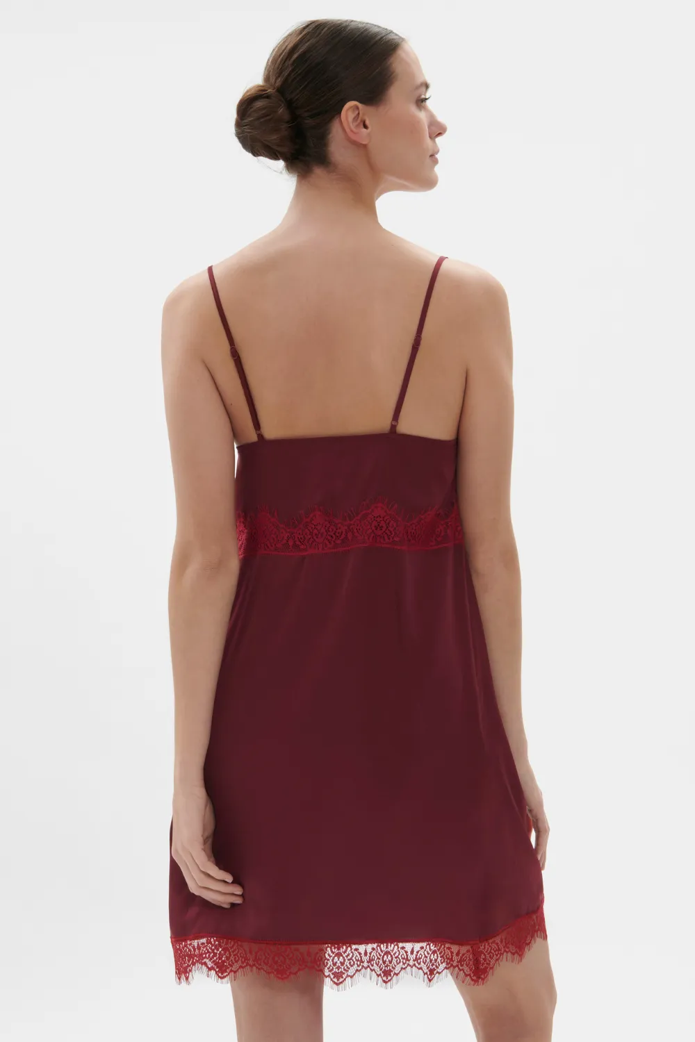 Satin Secrets Nightdress Spinel Red. Size 2 (UK 10-12)