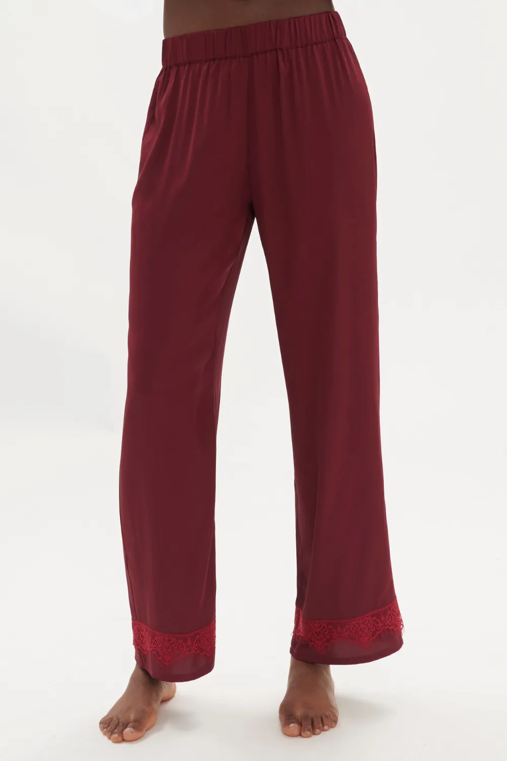 Satin Secrets Pants in Spinel Red