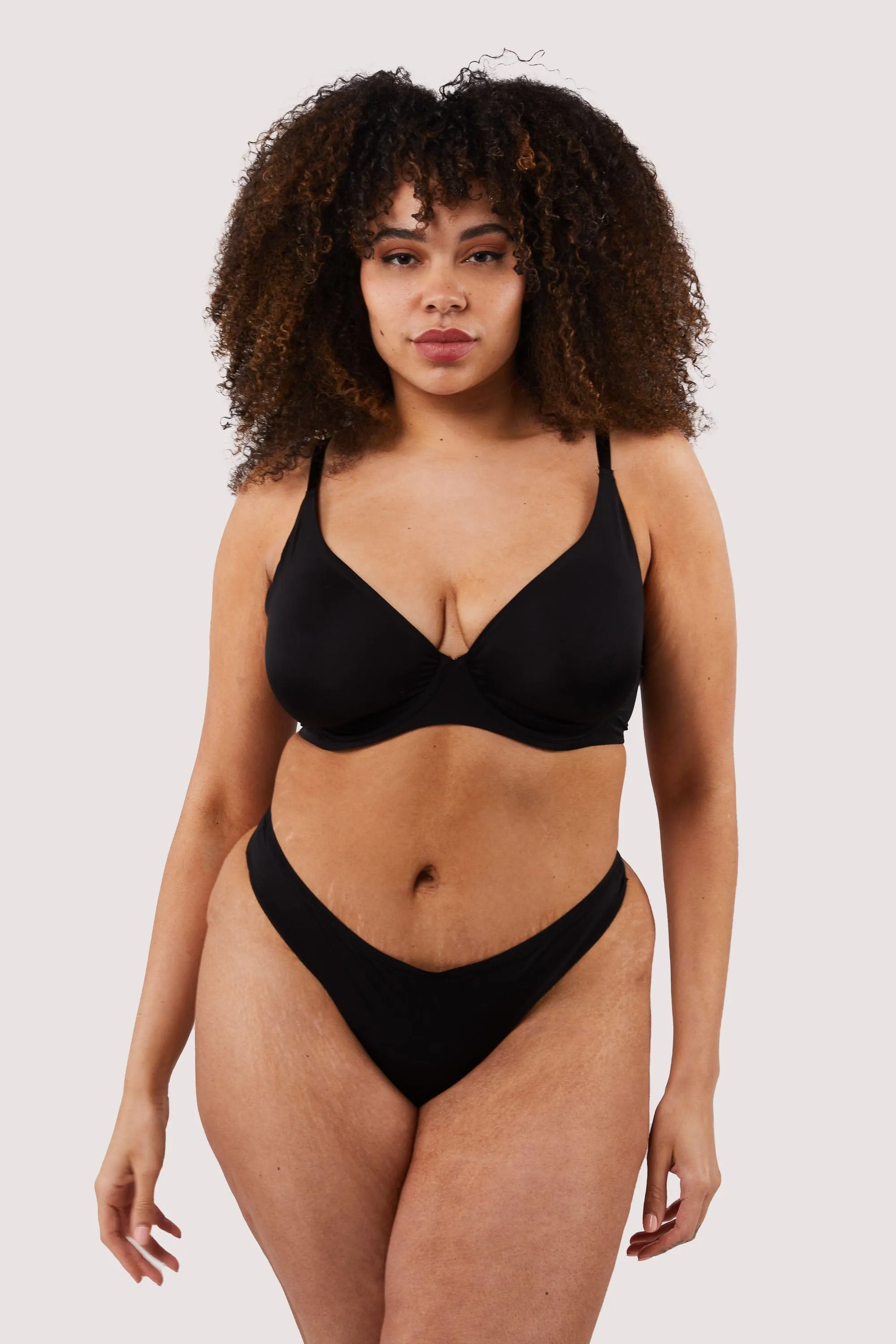 Second Skin Black Recycled Plunge Bra