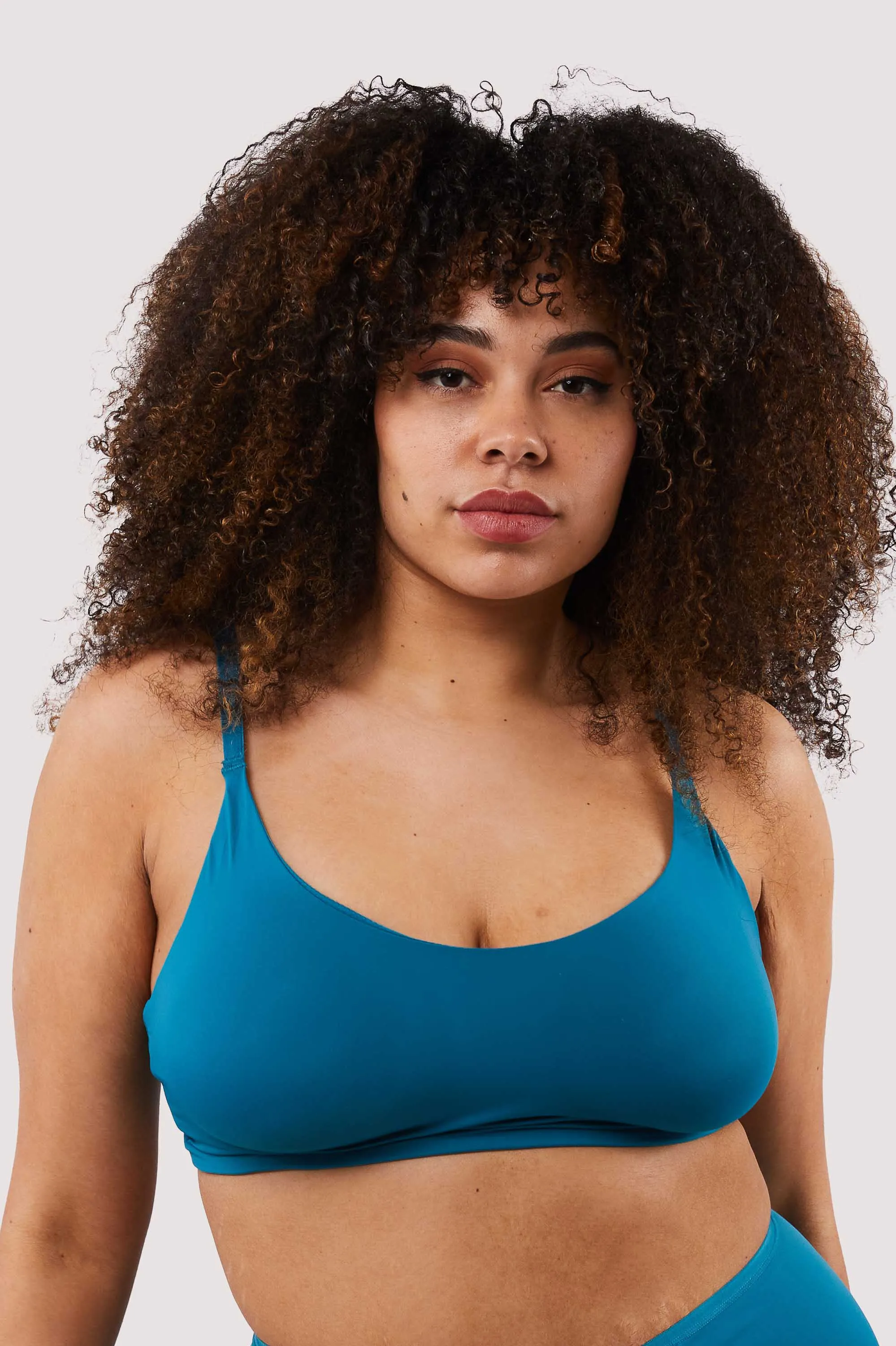 Second Skin Teal Recycled Crop Top Bra
