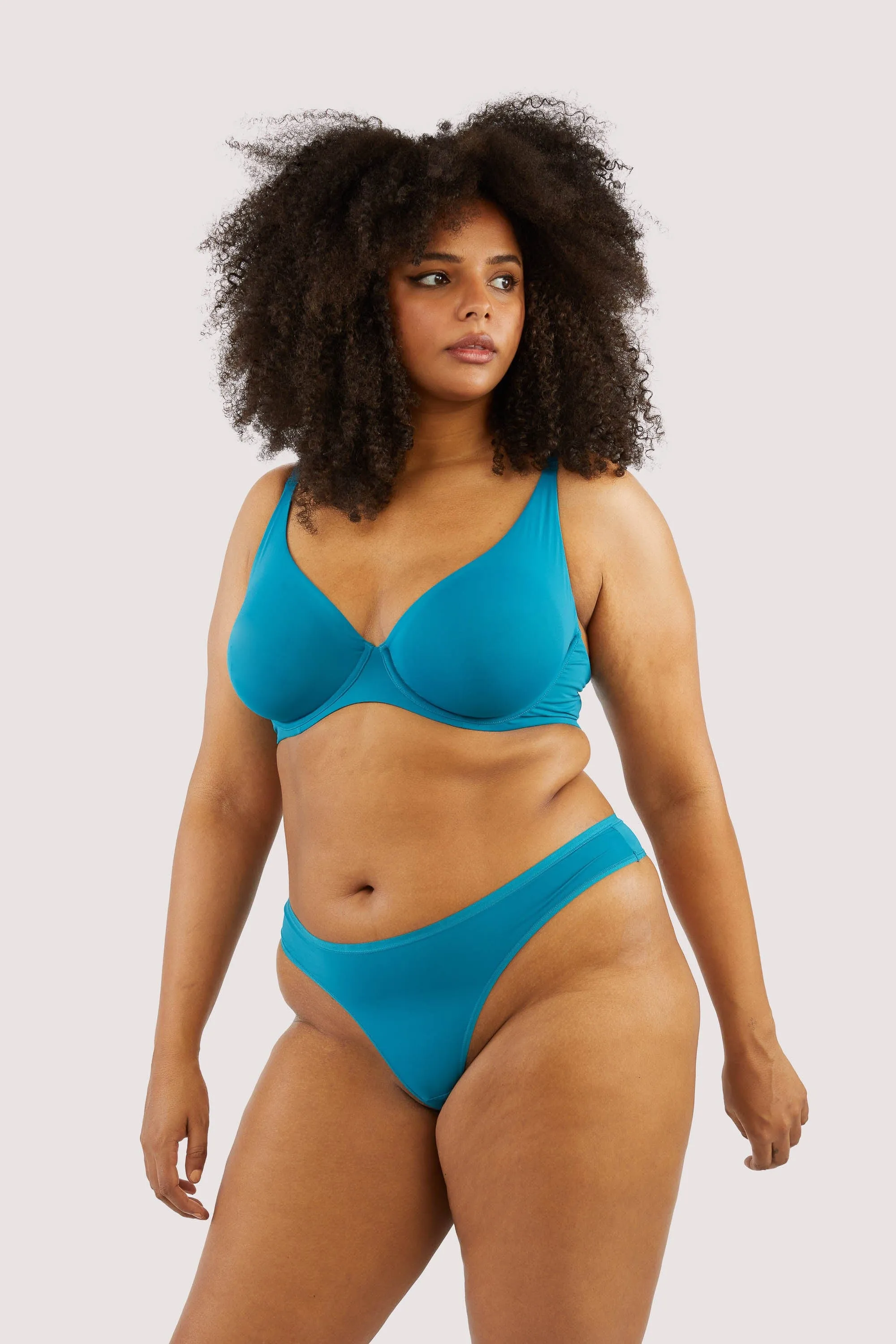 Second Skin Teal Recycled Plunge Bra