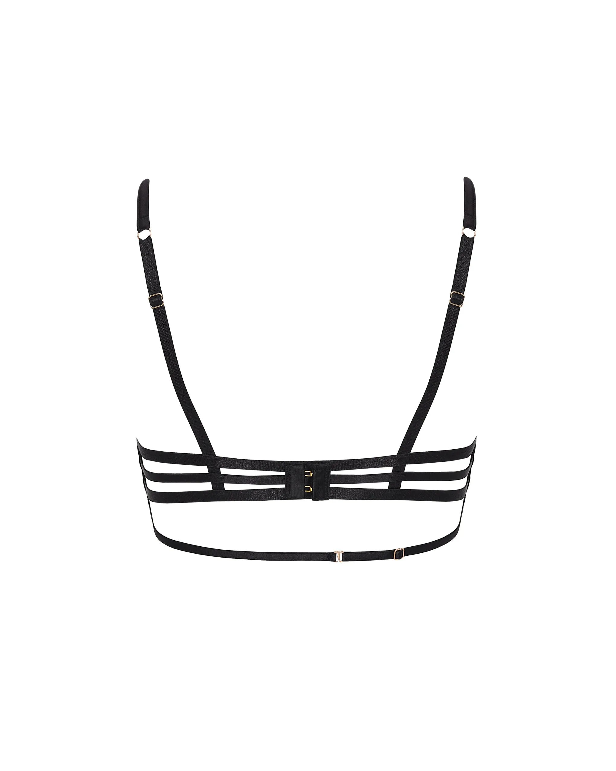 Shirin Open Strappy Bra Black