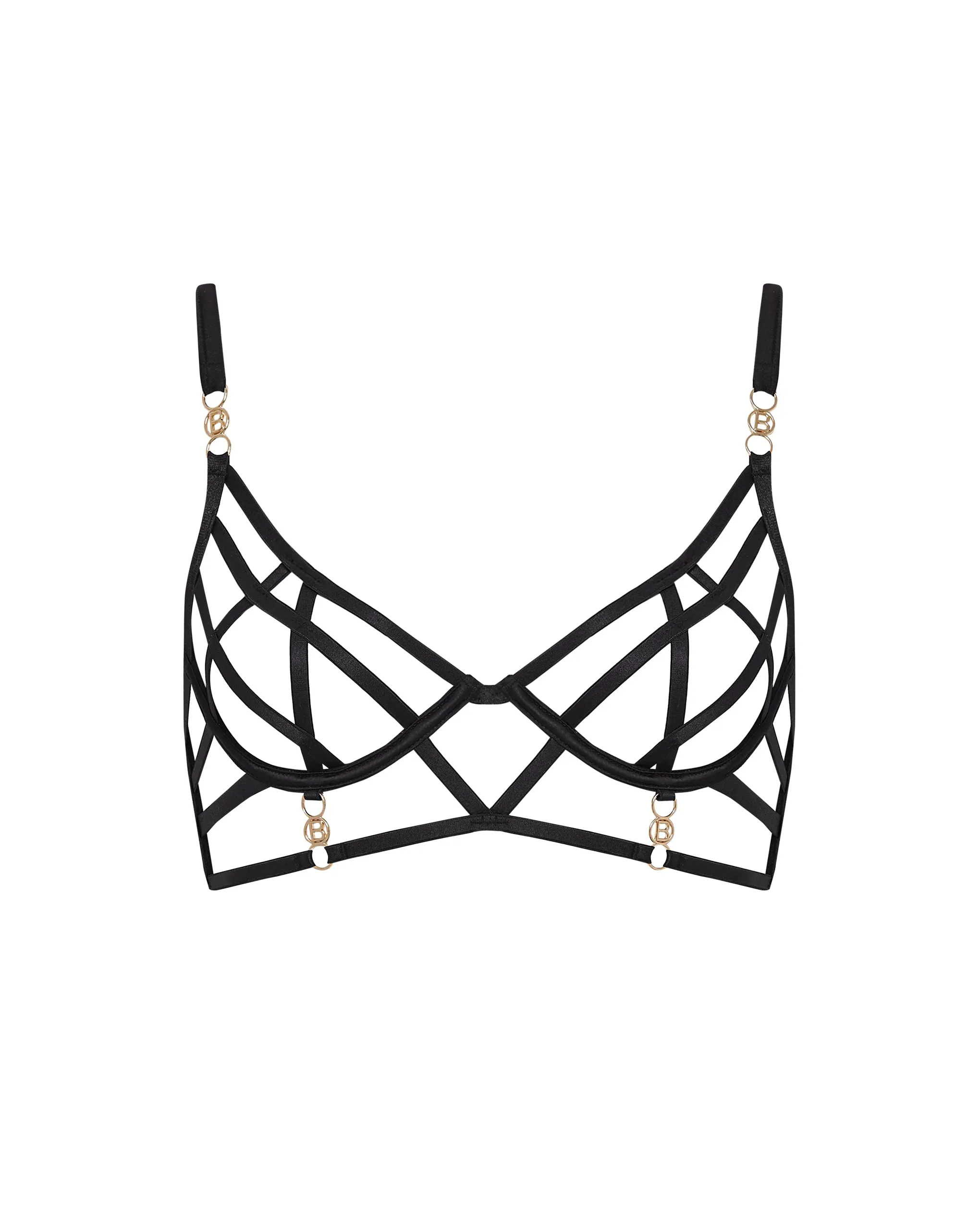 Shirin Open Strappy Bra Black