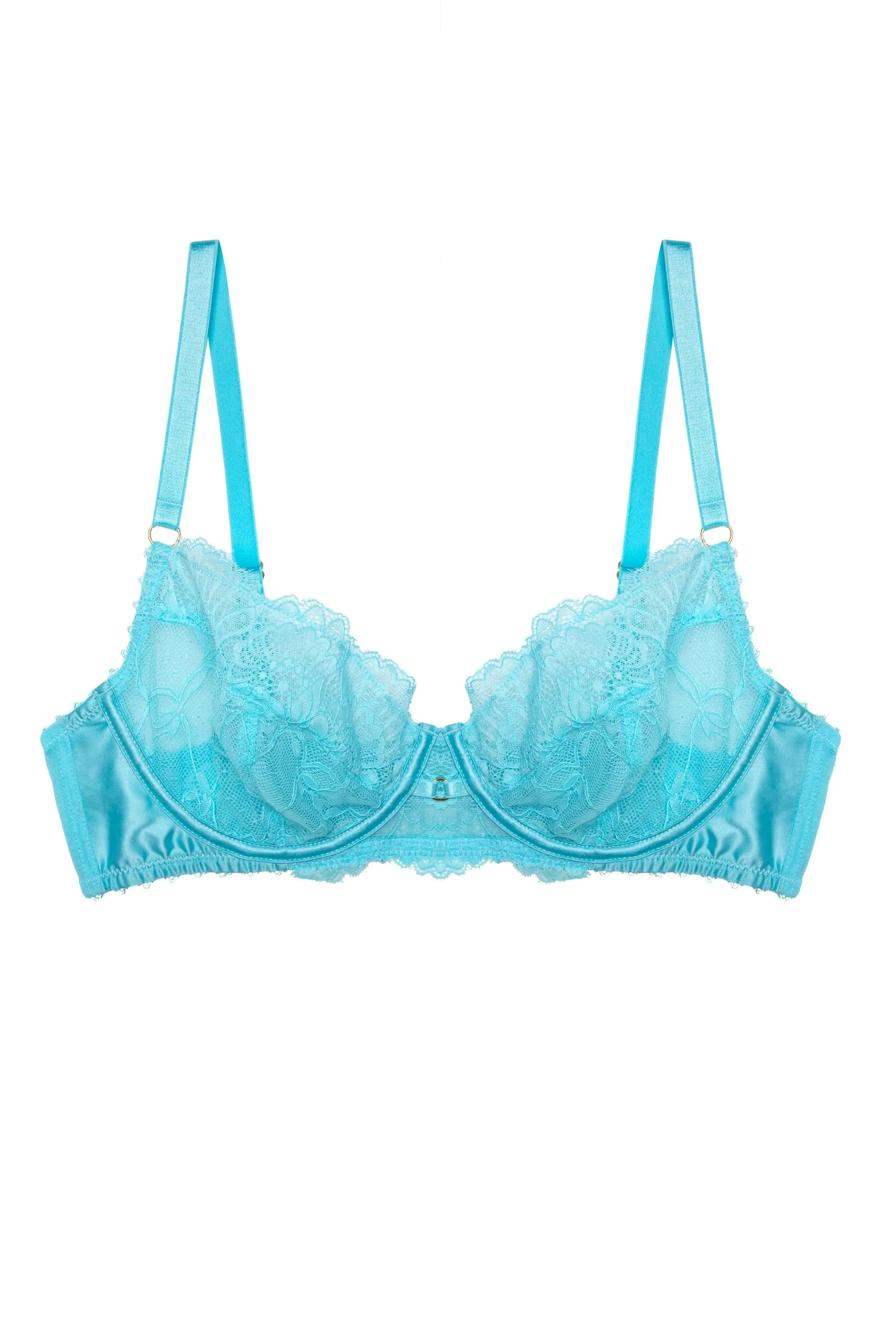 Skye Blue Neon Ring Lace Bra