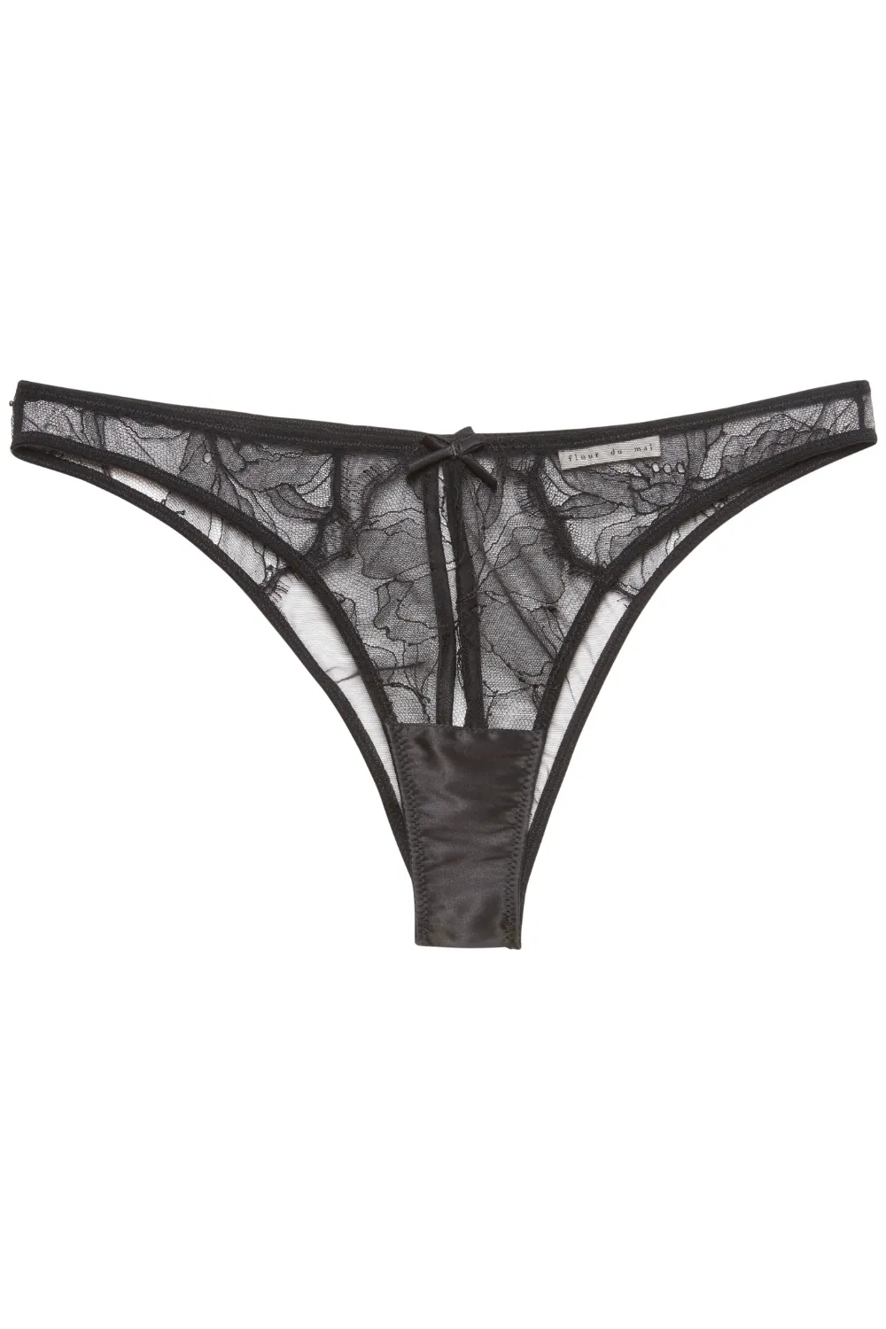 Sophia Lace Ouvert Brief in Black