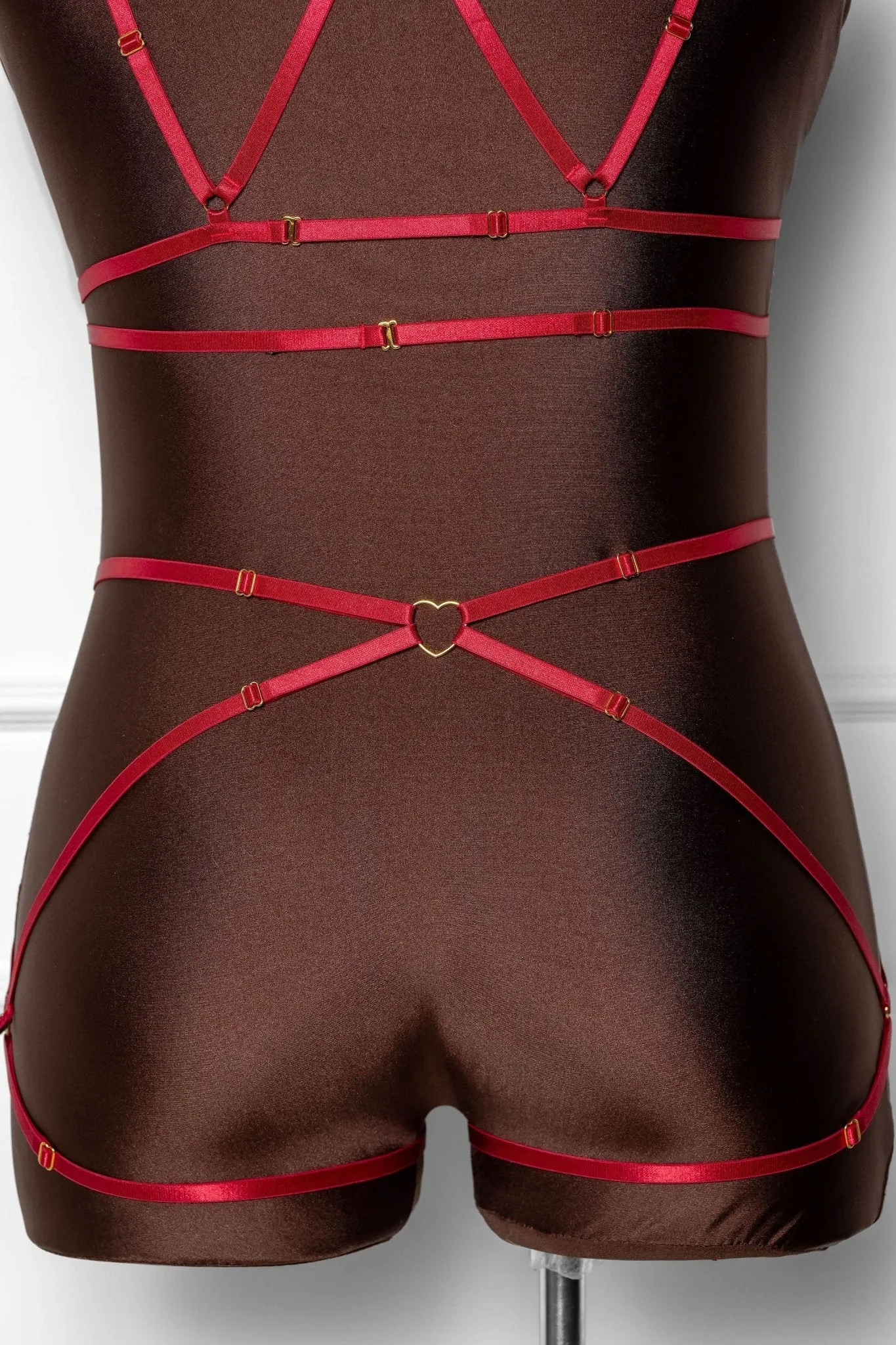 Strappy Heart Harness Bottom - Scarlet Red