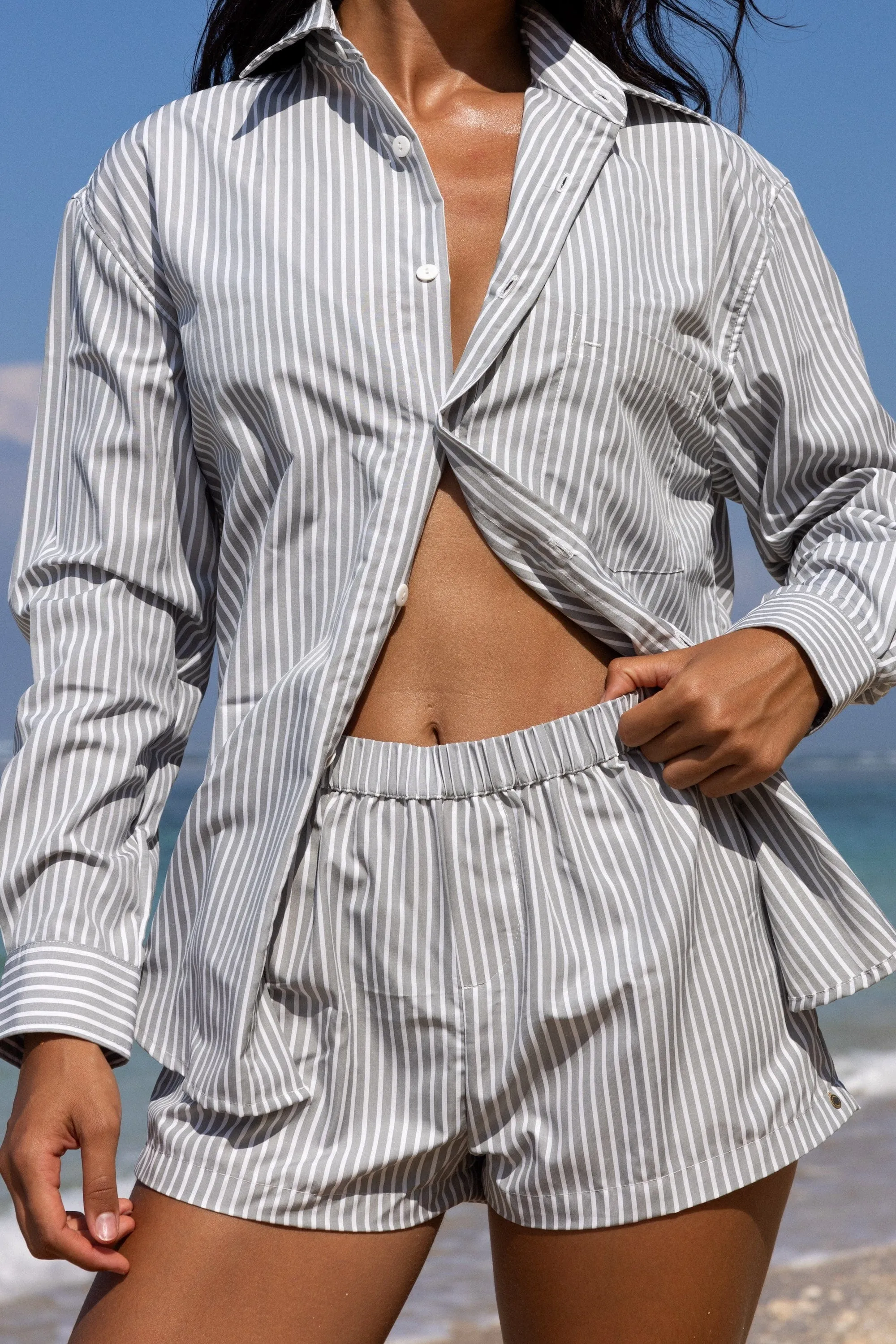Striped Boxers Grey