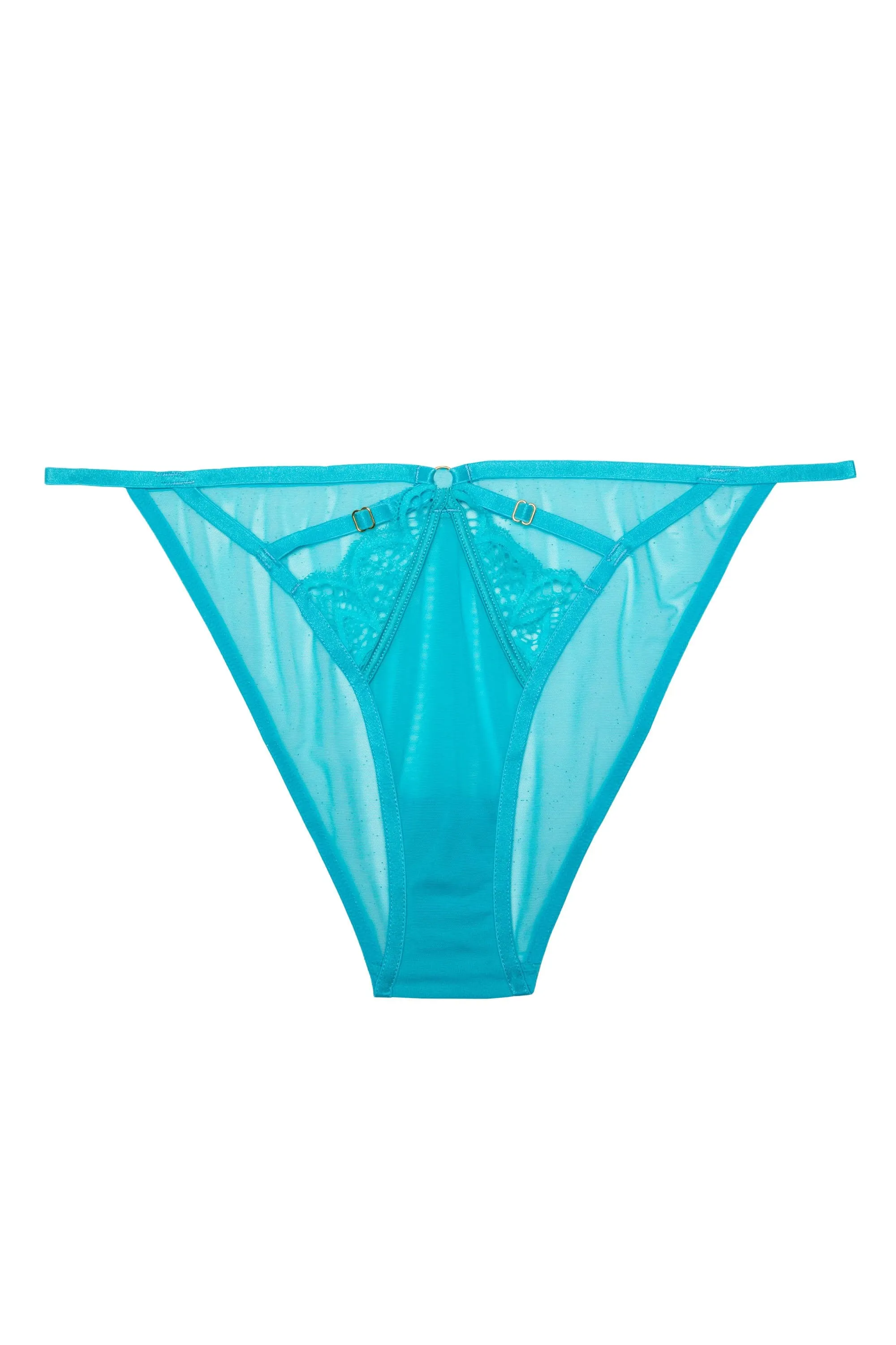 Tia Teal Ring Strap Lace Tanga Brief