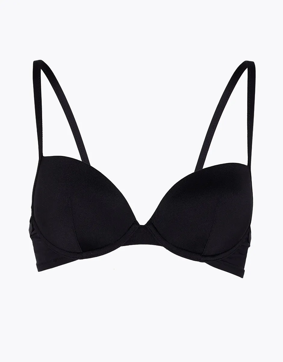 Underwired Padded Bikini Top Essential Micro in Black Microfiber