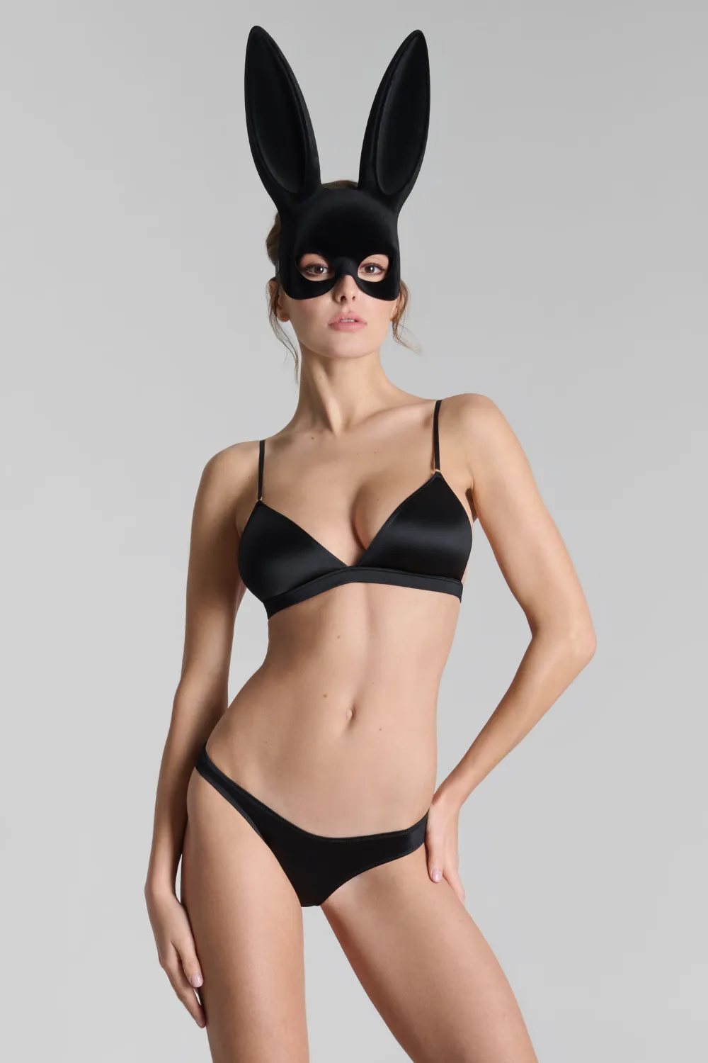 Velvet Bunny Mask with Tail