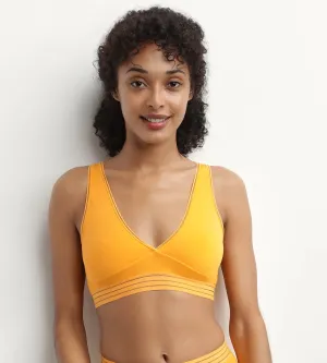 Wireless microfibre triangle bra in yellow Oh My Dim's