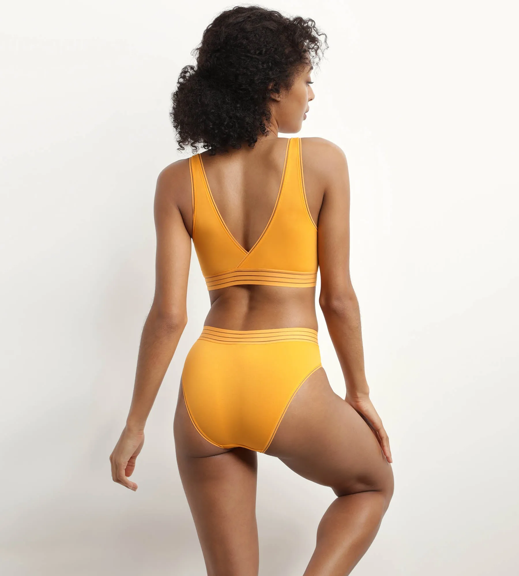 Wireless microfibre triangle bra in yellow Oh My Dim's